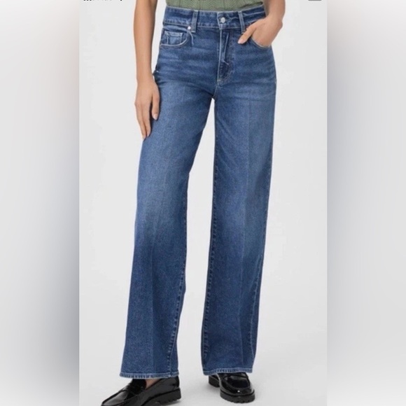 NWT Paige Sasha 32”petite High Rise Wide Leg Jeans MODERNISM Anthropologie - Picture 1 of 16
